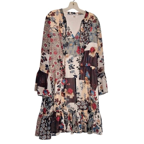 Calvin Klein Mixed Print Women's Swing Dress Size 16 - Picture 1 of 6